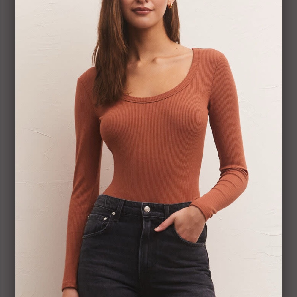NWOT Z Supply Ribbed Bodysuit Rust